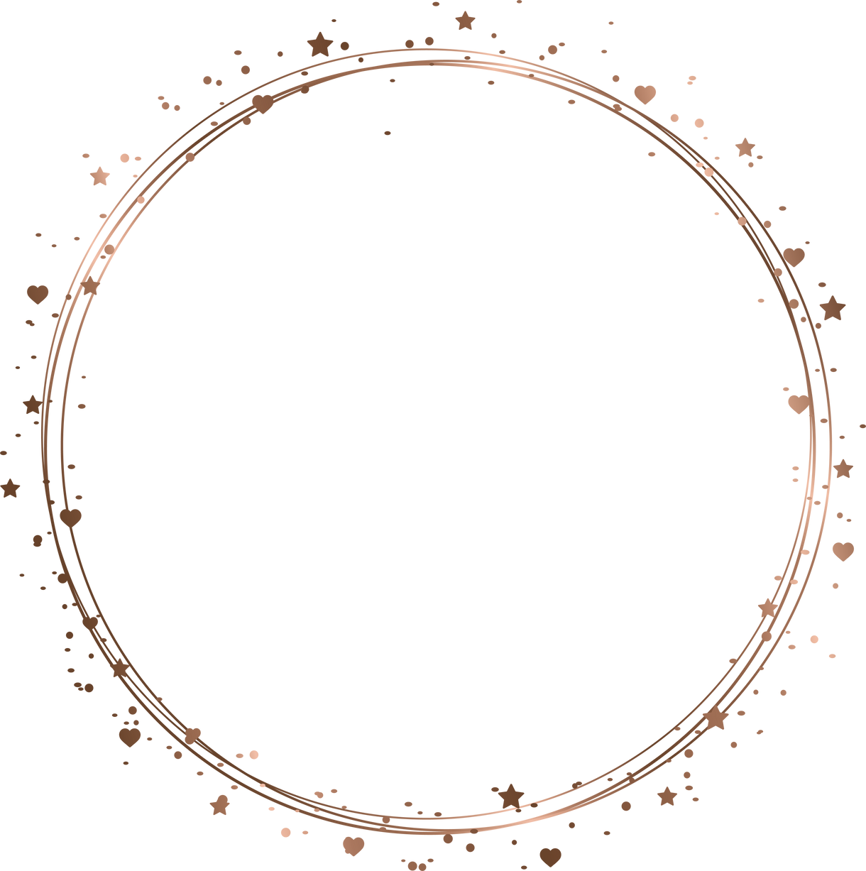 Stars and Heart Round Border 
